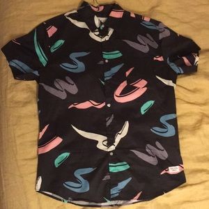 Duvin Wacky 90s ribbon short sleeve button-up